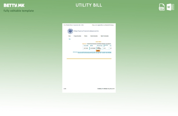 модерен стил Индија Утар Прадеш Power Corporation Limited шаблон збор за сметки 